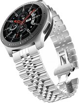 Stalen Smartwatch bandje - Geschikt voor Strap-it Samsung Galaxy Watch 46mm Jubilee stalen band - zilver - Strap-it Horlogeband / Polsband / Armband