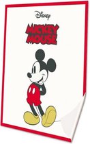 fleecedeken Mickey Mouse 160x130 cm polyester rood/wit