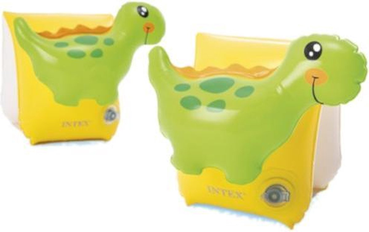 zwemvleugels 3D Dino 23 x 20 cm pvc geel/groen