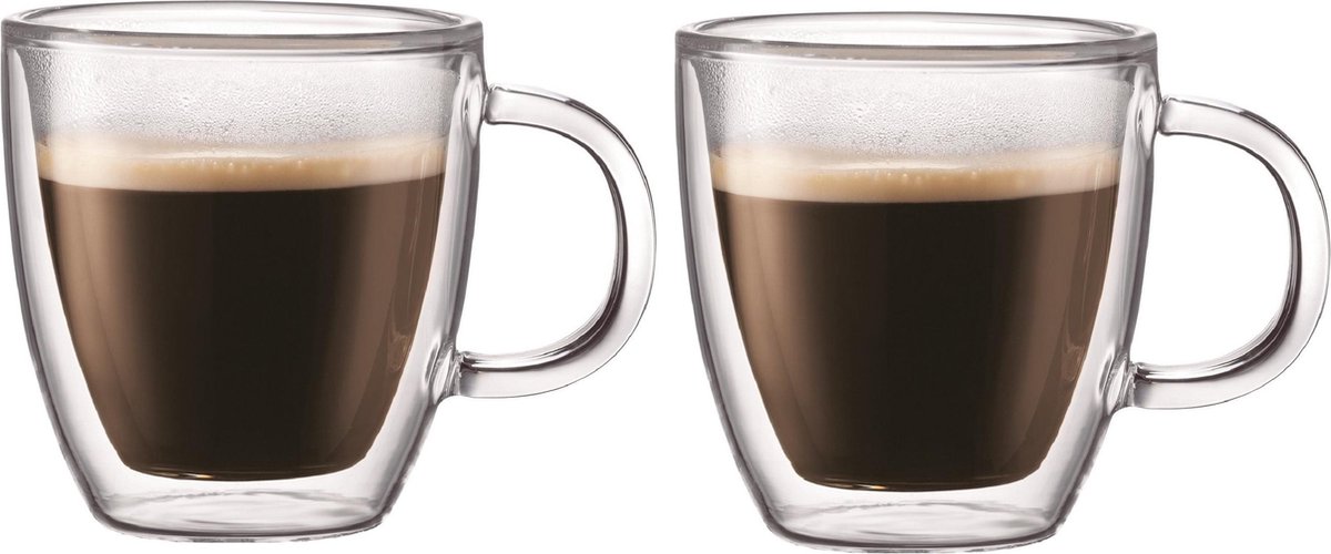 Bodum BISTRO espresso kopjes set - 150 ml, dubbelwandige thermoglazen, verpakking van 2