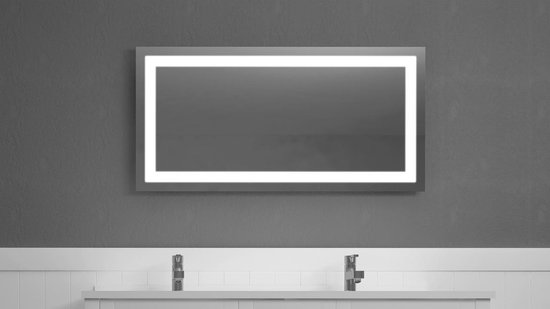 Foto: Bally queen badkamerspiegel met geintegreerde led verlichting en spiegelverwarming anti condens touchscreen schakelaar 80x60cm