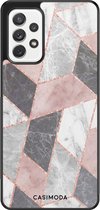 Samsung a52s hoesje - Stone grid marmer | Samsung Galaxy A52 5G case | Hardcase backcover zwart