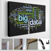 Onlinecanvas - Schilderij - Big Data Concept In Woord Tag Cloud Zwarte Achtergrond Art Horizontaal - Multicolor - 115 X 75 Cm