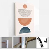 Een trendy set van abstracte handgeschilderde illustraties voor wanddecoratie, Social Media Banner, Brochure Cover Design of ansichtkaart achtergrond - Modern Art Canvas - verticaa