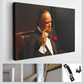Waxwork van Marlon Brando als Godfather Don Vito Corleone, Madame Tussauds Hollywood.een vijand, zegt: Het is niet persoonlijk, het is gewoon zakelijk. - Moderne kunst canvas - Hor