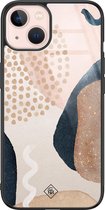 iPhone 13 hoesje glass - Abstract dots | Apple iPhone 13  case | Hardcase backcover zwart