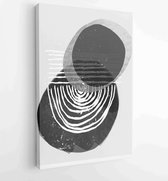 Zwart-wit abstracte muurkunst achtergrond vector 2 - Moderne schilderijen – Verticaal – 1909205680 - 50*40 Vertical