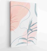 Botanische muur kunst vector set. Foliage line art tekening met abstracte vorm 1 - Moderne schilderijen – Verticaal – 1912802971 - 80*60 Vertical