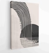 Zwart-wit abstracte muurkunst achtergrond vector 4 - Moderne schilderijen – Verticaal – 1909205638 - 40-30 Vertical