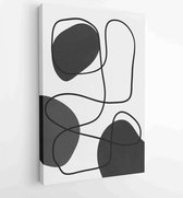 Zwart-wit abstracte muurkunst achtergrond vector 2 - Moderne schilderijen – Verticaal – 1909205650 - 80*60 Vertical