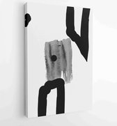 Zwart-wit abstracte muurkunst achtergrond vector 4 - Moderne schilderijen – Verticaal – 1909205602 - 115*75 Vertical