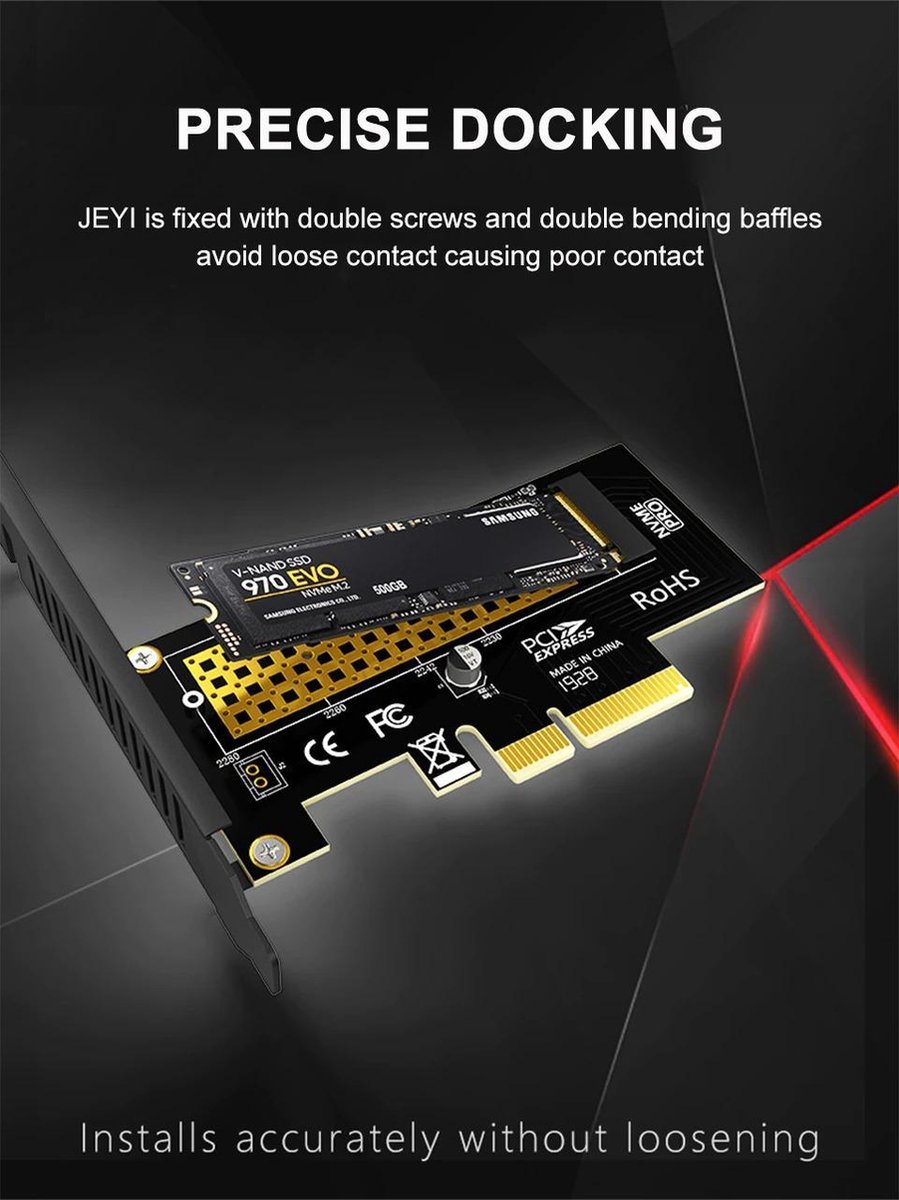 DollaTek M.2 NVMe SSD To PCI-E 3.0 X16 Adapter Card - Full Speed