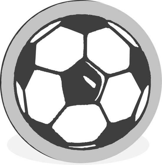 WallCircle - Wandcirkel - Muurcirkel - Een illustratie van een voetbal op een roze achtergrond - Jongetjes - Meisjes - Kids - Aluminium - Dibond - ⌀ 90 cm - Binnen en Buiten
