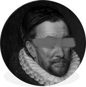 WallCircle - Peinture - Willem Du Vieux Maître Adriaen Thomasz Avec Coup De Peinture - Zwart Et Wit - 60 X 60 Cm