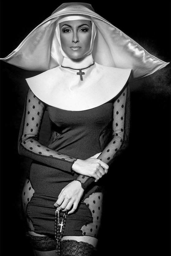 Sexy nun - Fotokunst op Plexiglas - Incl. blind ophangsysteem en 5 jaar garantie