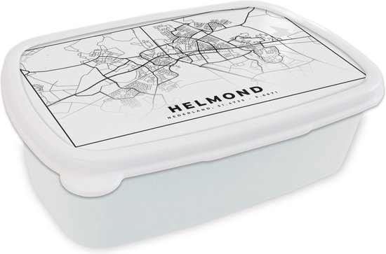 Breadbox Wit - Lunchbox - Breadbox - Carte - Helmond - Pays- Nederland - 18x12x6 cm - Adultes
