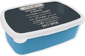 Lunch box Blauw - Lunch box - Boîte à pain - Hotel mama - Proverbes - Citations - Maman - 18x12x6 cm - Enfants - Garçon