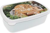 Lunch box Wit - Lunch box - Boîte à pain - Proverbes - Citations - 'Be merry & bright' - 18x12x6 cm - Adultes
