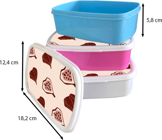 Lunch box Blanc - Lunch box - Boîte à pain - Summer - Figues - Wit - 18x12x6 cm - Adultes