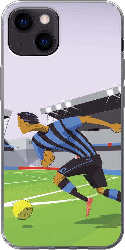 Coque iPhone 13 mini - Une illustration de joueurs jouant au football dans  un stade -... | bol.com