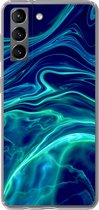 Geschikt voor Samsung Galaxy S21 hoesje - Abstract - Waves - Design - Siliconen Telefoonhoesje