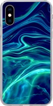Geschikt voor iPhone X hoesje - Abstract - Waves - Design - Siliconen Telefoonhoesje