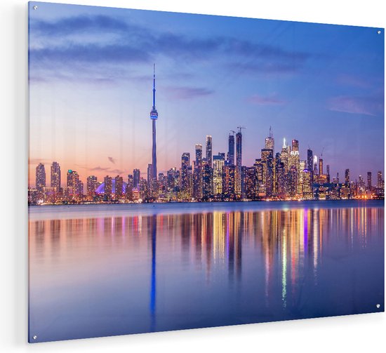 Artaza Glasschilderij - Toronto Skyline in Canada - Plexiglas Schilderij - Foto op Glas