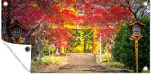 Schuttingposter Japanse tuin in de herfst - 200x100 cm - Tuindoek