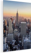 Artaza Glasschilderij - New York Skyline Met Wolkenkrabbers - 80x120 - Groot - Plexiglas Schilderij - Foto op Glas