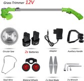 elektrische grastrimmer-snoerloze grasmaaier-power heggenschaar-tuin snoeigereedschap-lengte verstelbaar-met 12800mAh batterij 12V-1880W