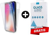 Full Cover/Body Case 360 Graden Transparant Hoesje iPhone X - Gratis Screen Protector - Telefoonhoesje - Smartphonehoesje