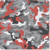 Muismat - Mousepad - Camouflage patroon met rode accenten - 30x30 cm - Muismatten