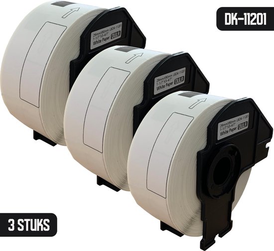 DULA Kompatible Brother DK-11220 Etiketten – 5 Rollen, 39x48 Mm, 620 Etiketten/Rolle, Weiß, Permanent, Papier, Für QL-Serie