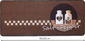 Ikado  Keukenmat bruin Salt&Pepper  50 x 120 cm