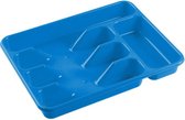 Bestekbak/bestekhouders 5-vaks blauw - 34 x 26 x 5 cm - Keuken opberg accessoires