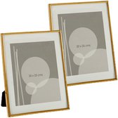 2x stuks aluminium fotolijst goud geschikt voor een foto van 20 x 25 cm