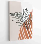 Canvas schilderij - Botanical wall art vector set. Earth tone boho foliage line art drawing with abstract shape 1 -    – 1887340195 - 115*75 Vertical