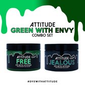Attitude Hair Dye Semi permanente haarverf GREEN WITH ENVY Duo Combi set 2 potjes haarverf Groen