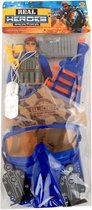 speelfiguur Real Heroes 25 cm blauw/bruin 10-delig