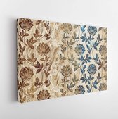 Canvas schilderij - Royal Grunge Floral Abstract Colour full background Wallpaper Design & tile design  -     1351008152 - 40*30 Horizontal