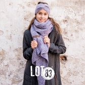 LOT83 | Jet | Violet Lange Sjaal met visgraad motief