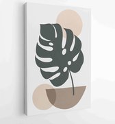 Canvas schilderij - Botanical wall art vector set. Tropical Foliage line art drawing with abstract shape. 2 -    – 1810070350 - 40-30 Vertical