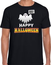 Halloween - Spook / happy halloween verkleed t-shirt zwart voor heren - horror shirt / kleding / kostuum L