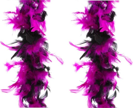 2x pièces de luxe boa en plumes noires 180 cm - Accessoires de costumes de  carnaval