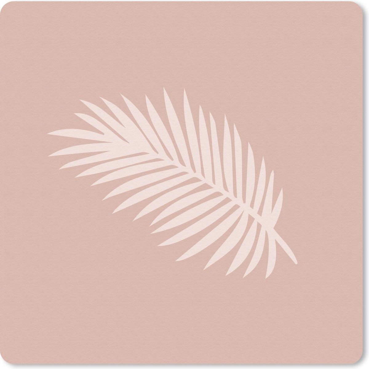Muismat 20x20 cm - Mousepad Zomer - Palmblad - Pastel - Muismatten