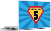 Laptop sticker - 12.3 inch - Verjaardag - 5 jaar - Kind - Superheld - 30x22cm - Laptopstickers - Laptop skin - Cover