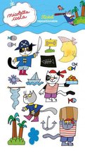 stickervel Pirates junior 19 x 11 cm papier blauw