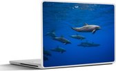 Laptop sticker - 12.3 inch - Dolfijnen - Water - Blauw - 30x22cm - Laptopstickers - Laptop skin - Cover