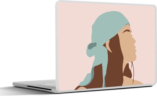 Foto: Laptop sticker 15 6 inch zomer vrouw bandana abstract 36x27 5cm laptopstickers laptop skin cover