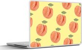 Laptop sticker - 11.6 inch - Perziken - Fruit - Geel - 30x21cm - Laptopstickers - Laptop skin - Cover